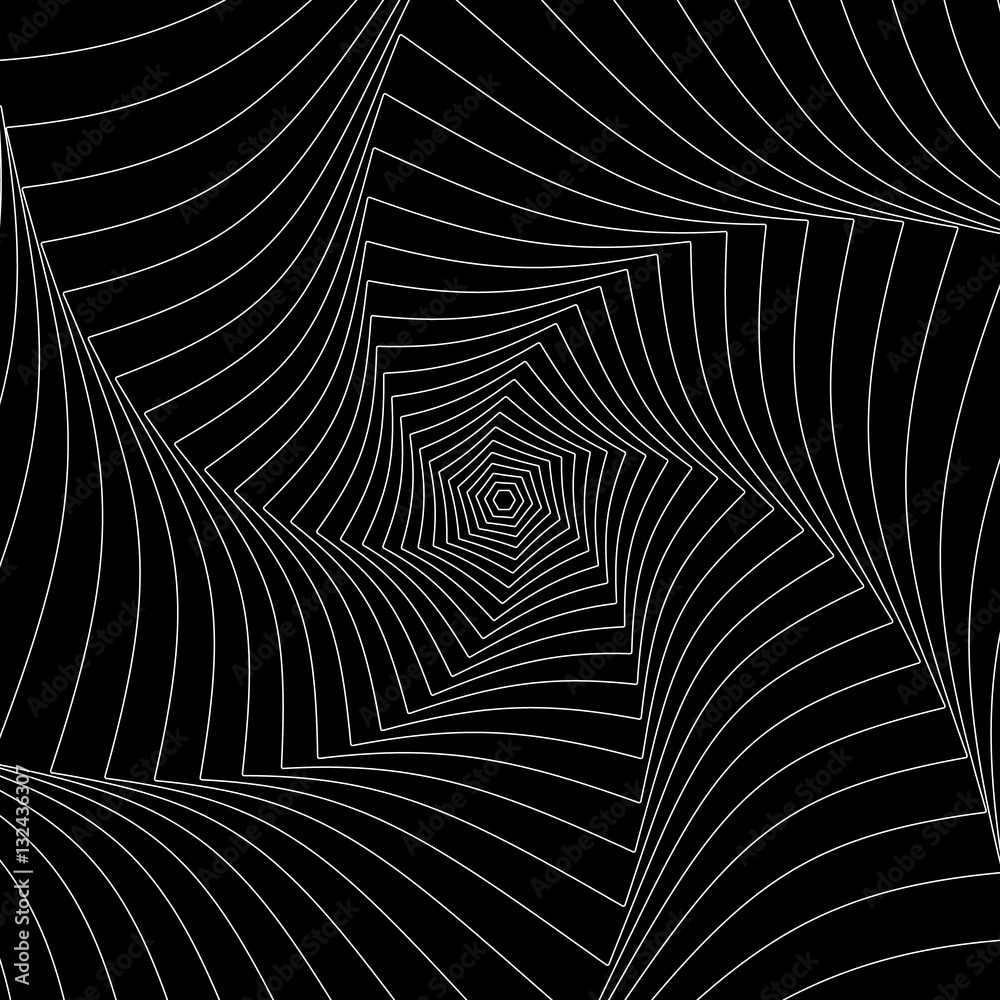 Leinwandbilder Radial rotating lines abstract geometric circular pattern