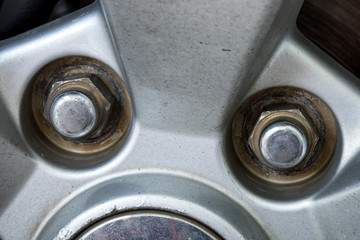 Obraz premium Car wheel on a car - closeup