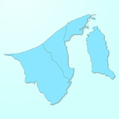 Brunei blue map on degraded background vector