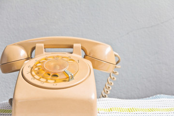 Still life image of retro rotary dial telephone 