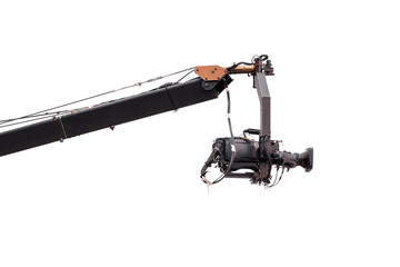 Video camera / View of video camera with crane on white background.