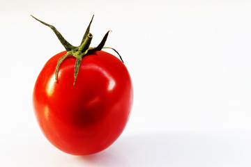 Tomato red on a white background.