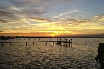 Fototapeta na wymiar Sunset over Sabine Lake