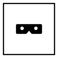 Fototapeta premium Virtual reality Headset illustration - glyph style icon - Outline square black