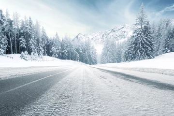 Blickdichte Vorhänge Winter winter road and cold day 