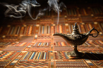 Aladdin oil lamp of oriental tales.
