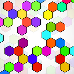 Hexagonal molecule structure of DNA. Geometric abstract background