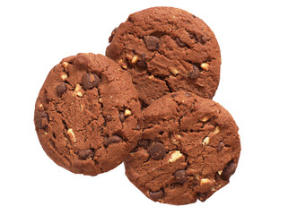 Chocolate cookies with nuts