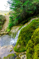 Beautiful waterfall in carpathian mountains