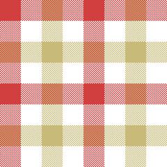Red beige check plaid seamless pattern