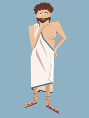 ancient greek philosopher vector cartoon