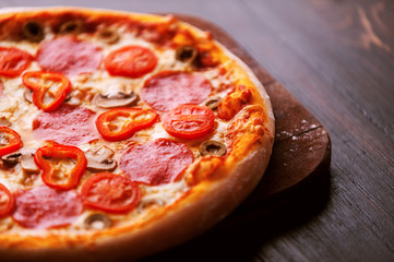 Hot Homemade Pepperoni Pizza Ready to Eat