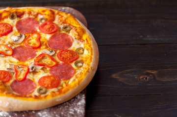 Hot Homemade Pepperoni Pizza Ready to Eat