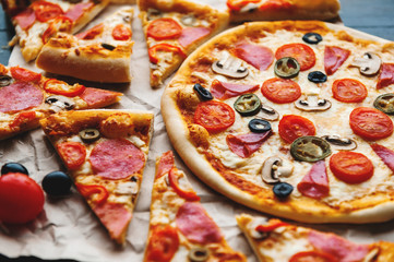 Hot Homemade Pepperoni Pizza Ready to Eat