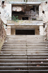 Fototapeta premium Old abandoned destroyed building
