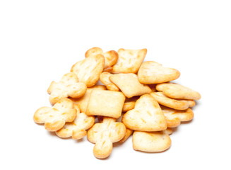 crackers on white background