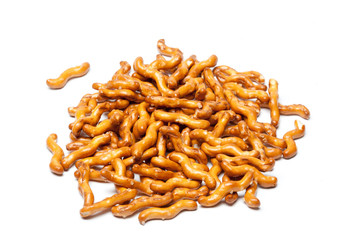 cookies bretzels on a white background