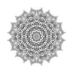 vector,  print  henna. mandala flower, coloring page, coloring book, white background,   decoration ethnic graphic