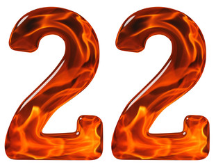 22, twenty two, numeral, imitation glass and a blazing fire, iso
