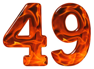 49, forty nine, numeral, imitation glass and a blazing fire, iso © kostiuchenko