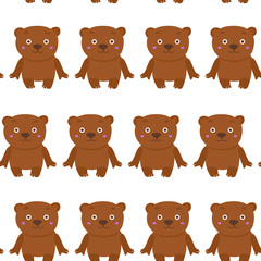 Seamless pattern with teddy bear vector illustration