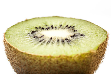 Kiwi fruit with white background.
