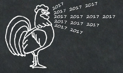 Année de coq, nouvel an chinois sur ardoise © lefebvre_jonathan