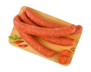 Spicy smoked Hungarian sausages