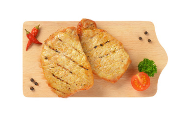 Grilled honey glazed pork chops