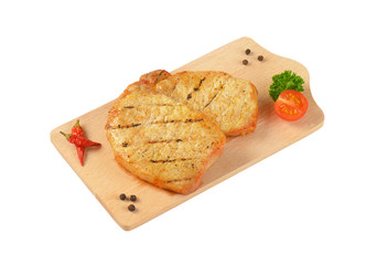 Grilled honey glazed pork chops