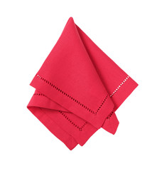 red hemstich napkin