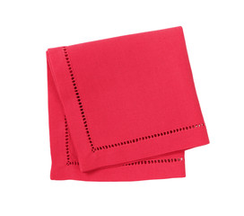 red hemstich napkin