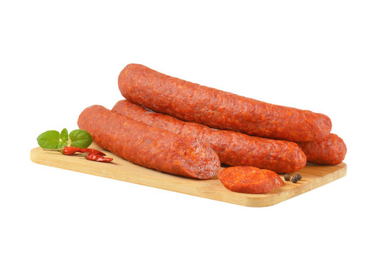 Spicy smoked Hungarian sausages