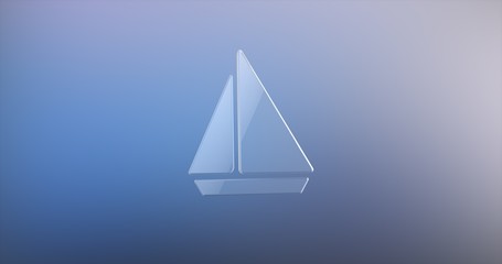 Sea Boat Glass 3d Icon