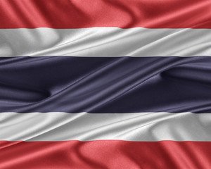 Thailand flag with a glossy silk texture.