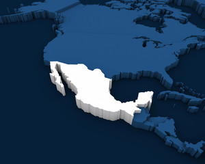 mexico map 3D illustration