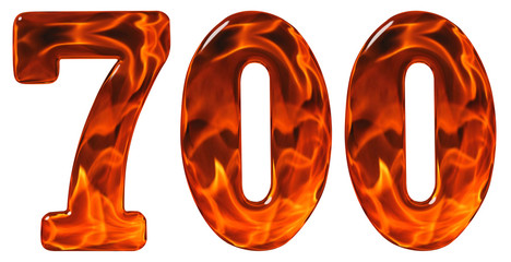 700, seven hundred, numeral, imitation glass and a blazing fire,