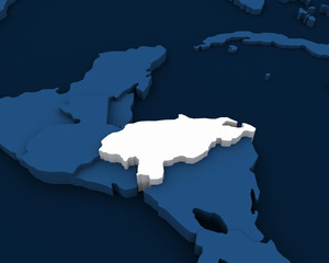 honduras map 3D illustration