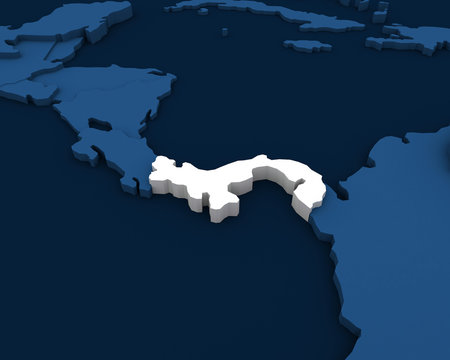 panama map 3D illustration