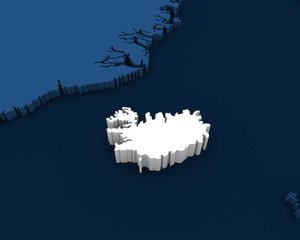 iceland map 3D illustration