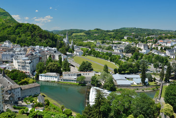 Fototapeta na wymiar Summer view of Lourdes