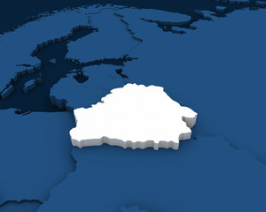 belarus map 3D illustration