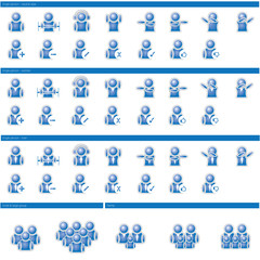 Set of 50 blue user icons