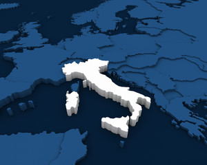 italy map 3D illustration