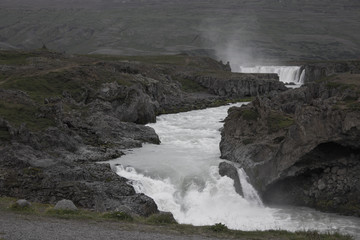 Famous Godafoss waterfall, Iceland, Europe