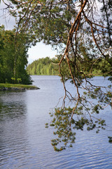 Ruokosalmi lake in Lomarantala. Tahko. Finland