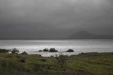 View of Lake Myvatn, Iceland, Europe