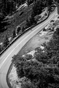 High angle view of mountain road