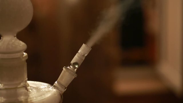 Beautiful glass shisha closeup in the interior