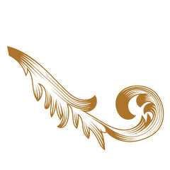 Golden vintage baroque ornament, corner. Retro pattern antique style acanthus. Decorative design element filigree calligraphy vector. - stock vector